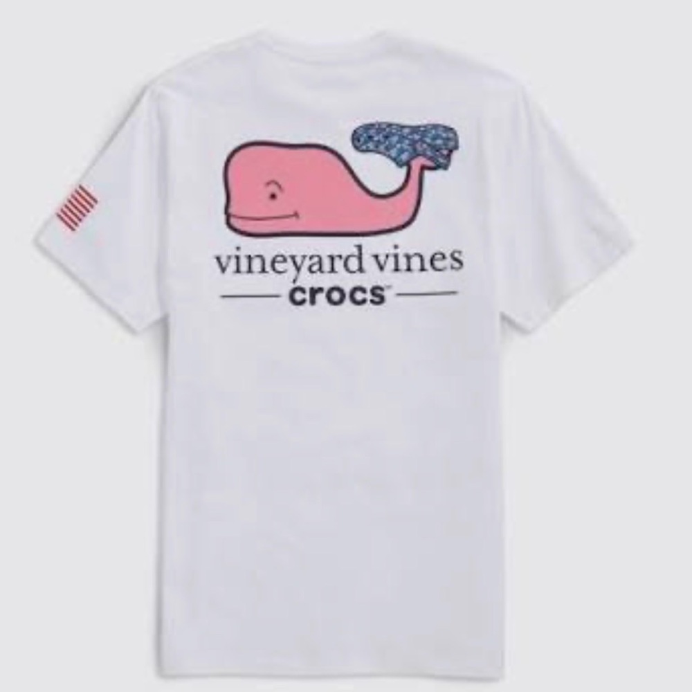 Vineyard Vines White Tee with Pink Whale